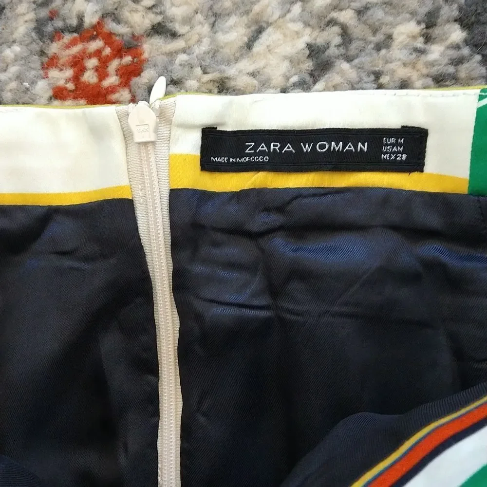 Zara Colorful Stripes Skirt size Medium